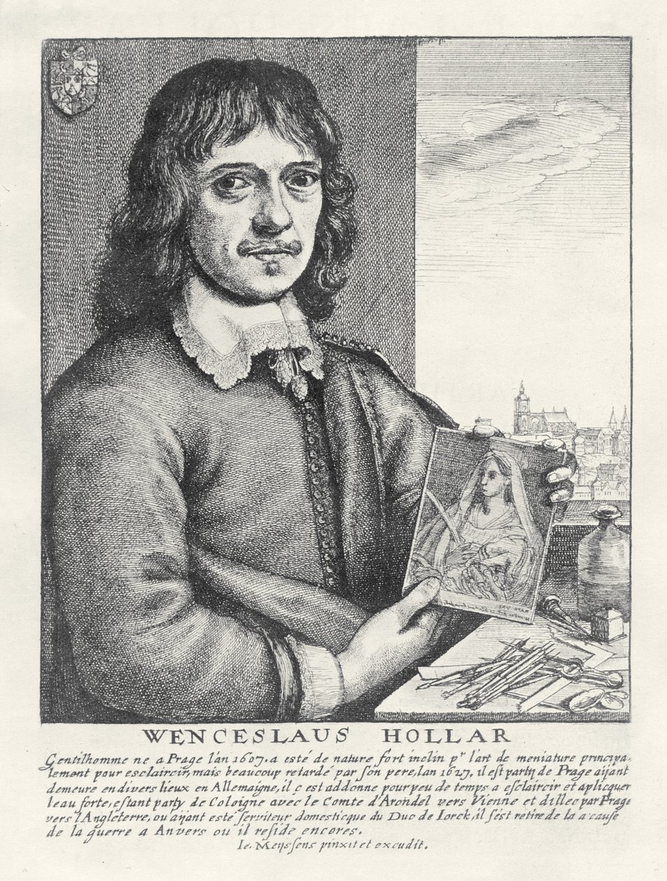 Selvportræt, ca. 1649 af Wenceslaus Hollar