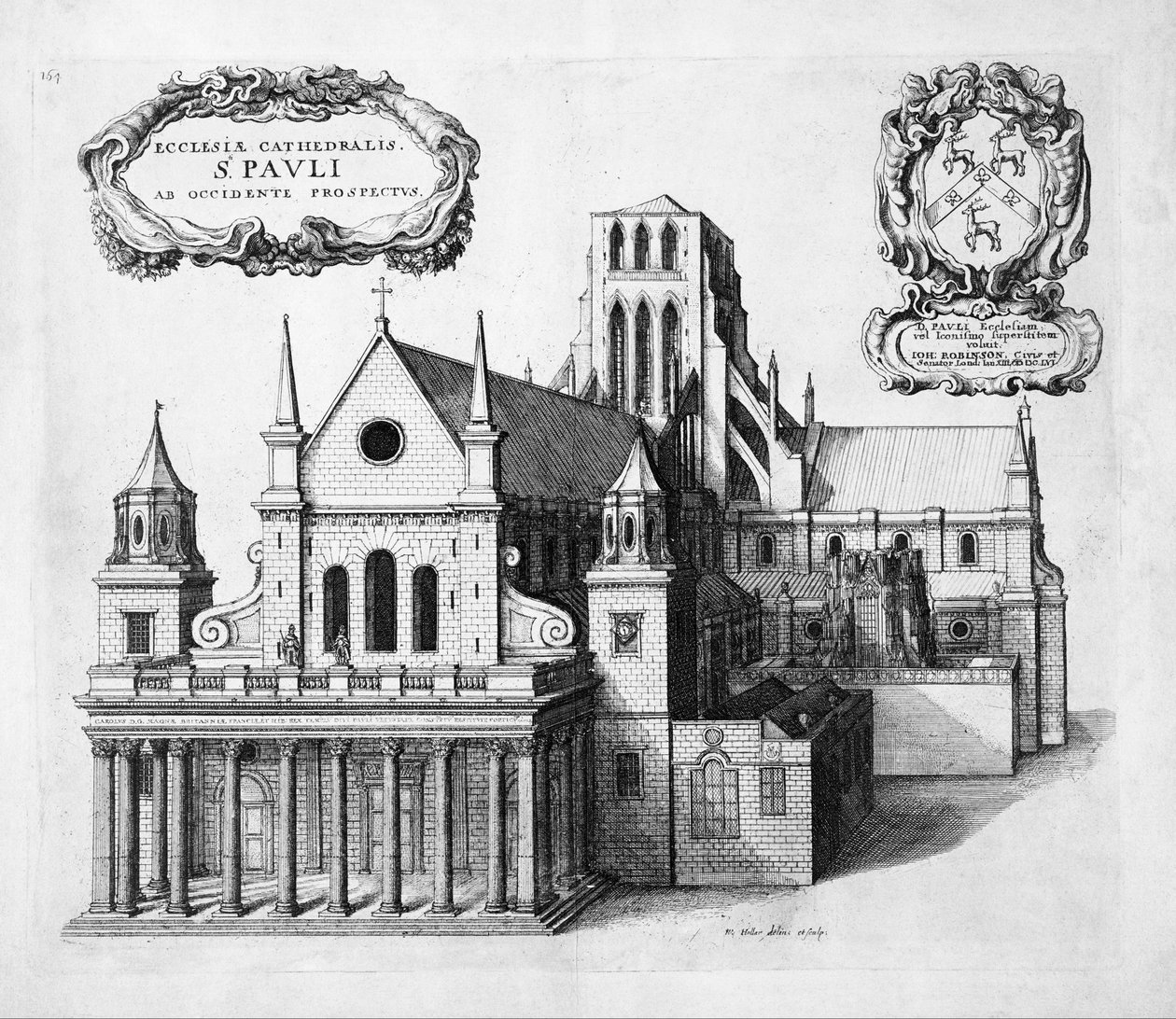 St Pauls fra vest af Wenceslaus Hollar