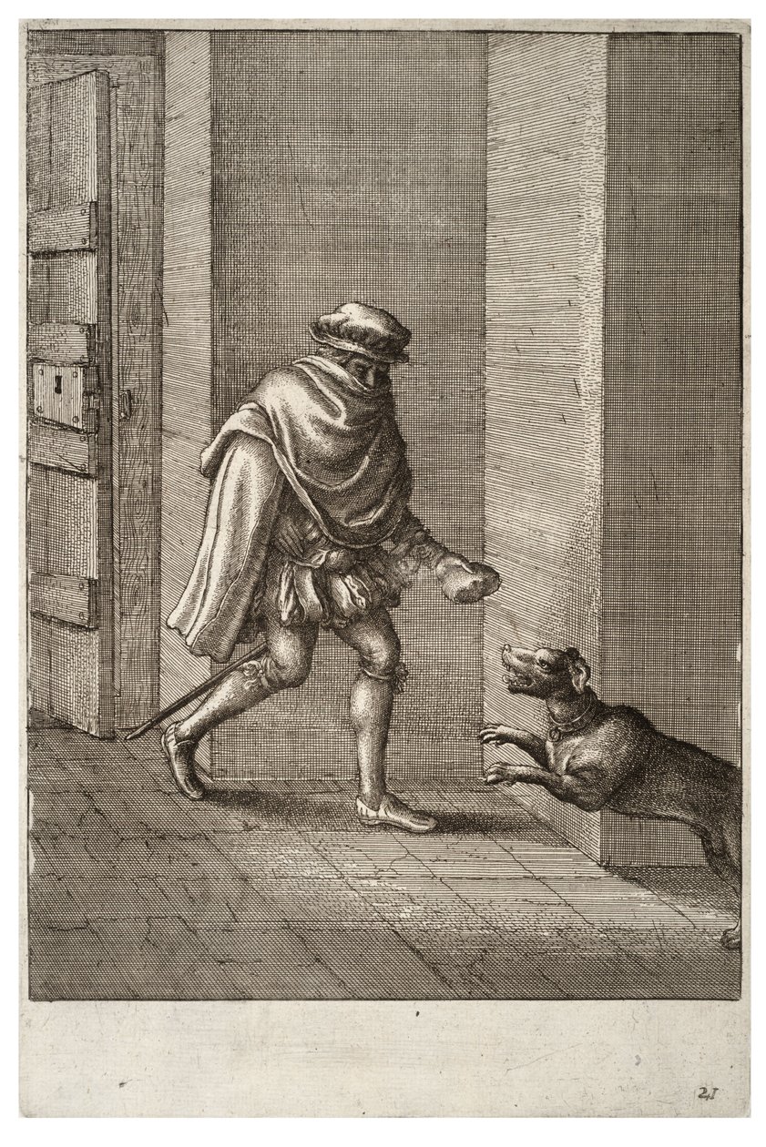 Hunden og tyven af Wenceslaus Hollar