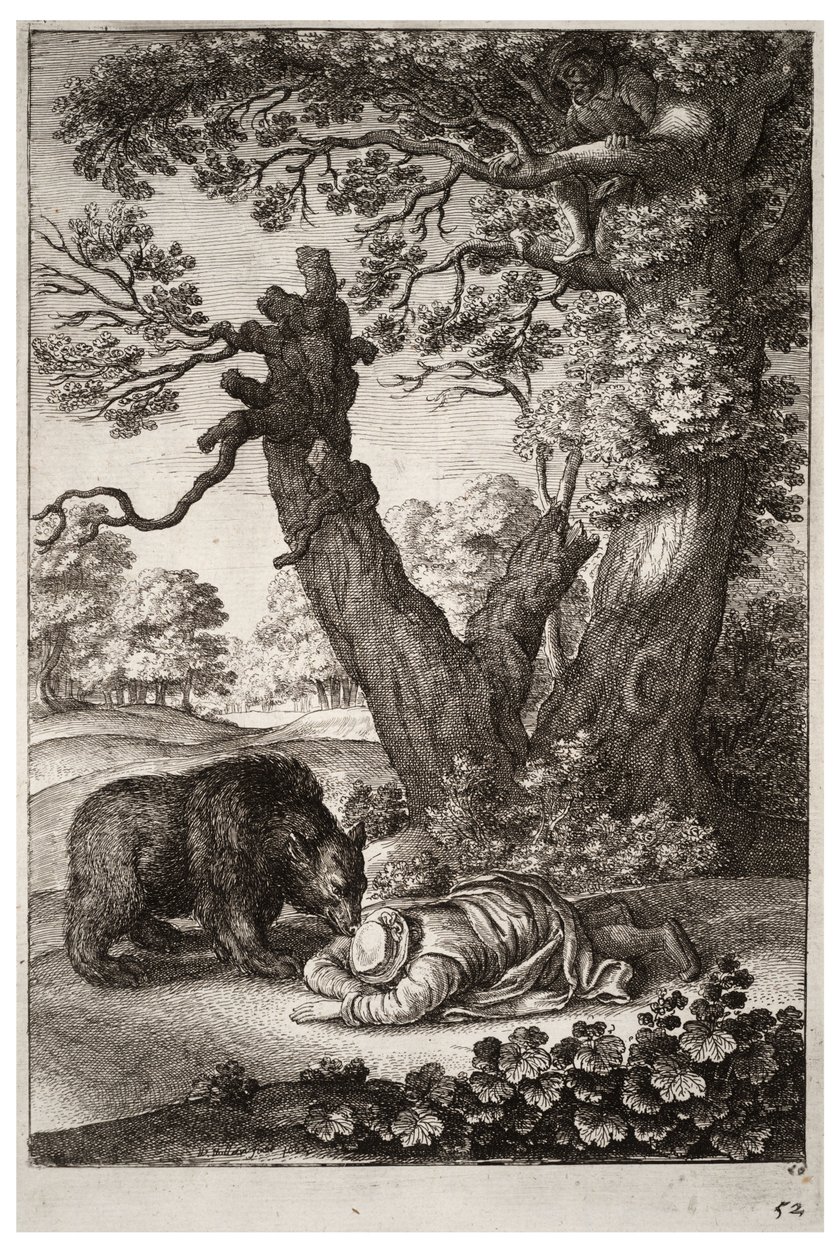 Skovmændene og bjørnen. Stat 1 af Wenceslaus Hollar