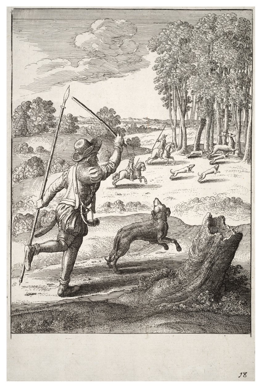 Den gamle hund og hans herre af Wenceslaus Hollar