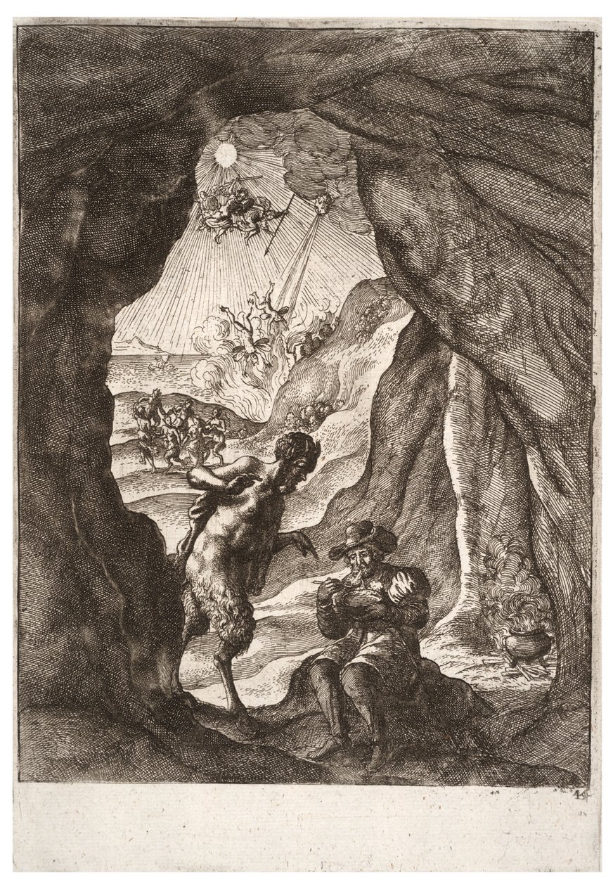 Satyren og den rejsende. Stat 2 af Wenceslaus Hollar