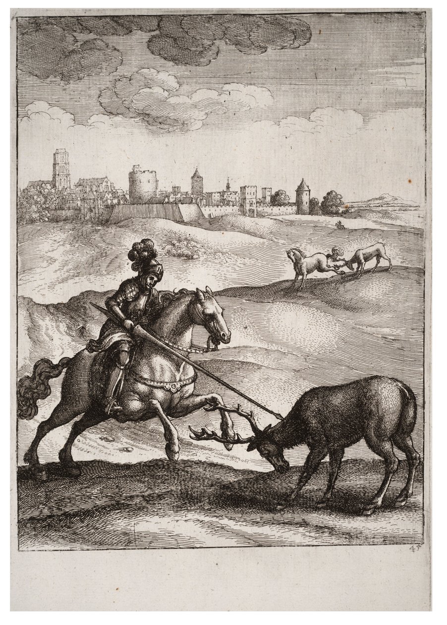 Hjort og hesten af Wenceslaus Hollar