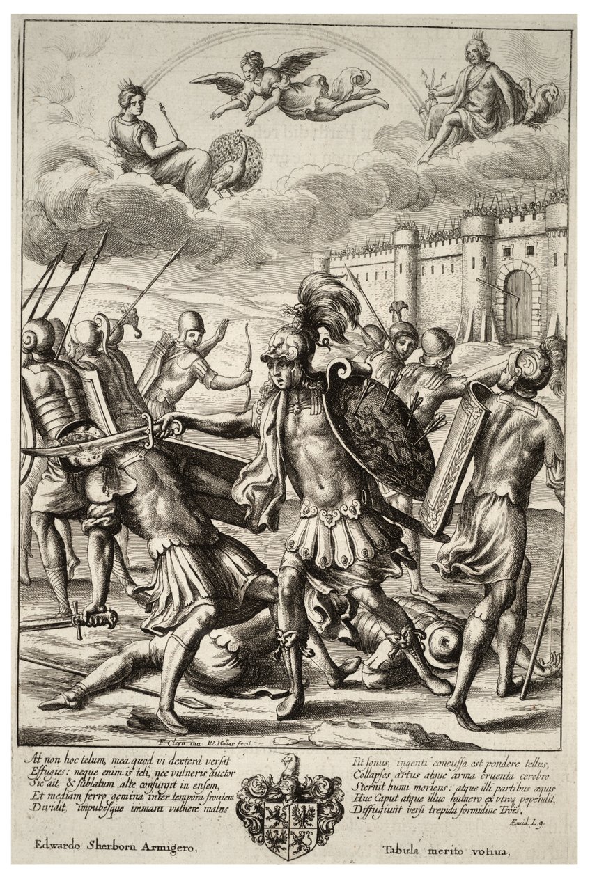 Turnus dræber Pandarus. Stat 2 af Wenceslaus Hollar