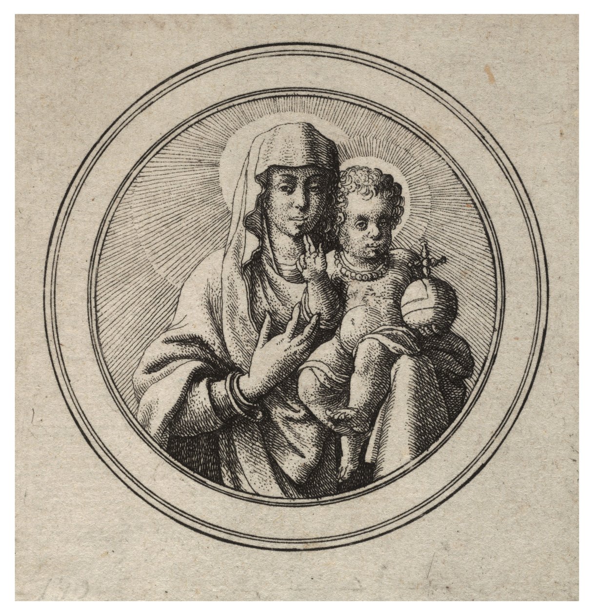 Jomfru og barn af Wenceslaus Hollar