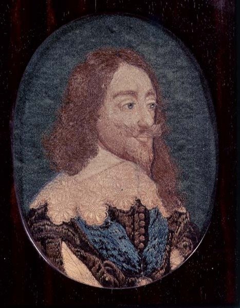 Portræt af Charles I (1600-49) ca. 1641 (broderi) af Wenceslaus (after) Hollar