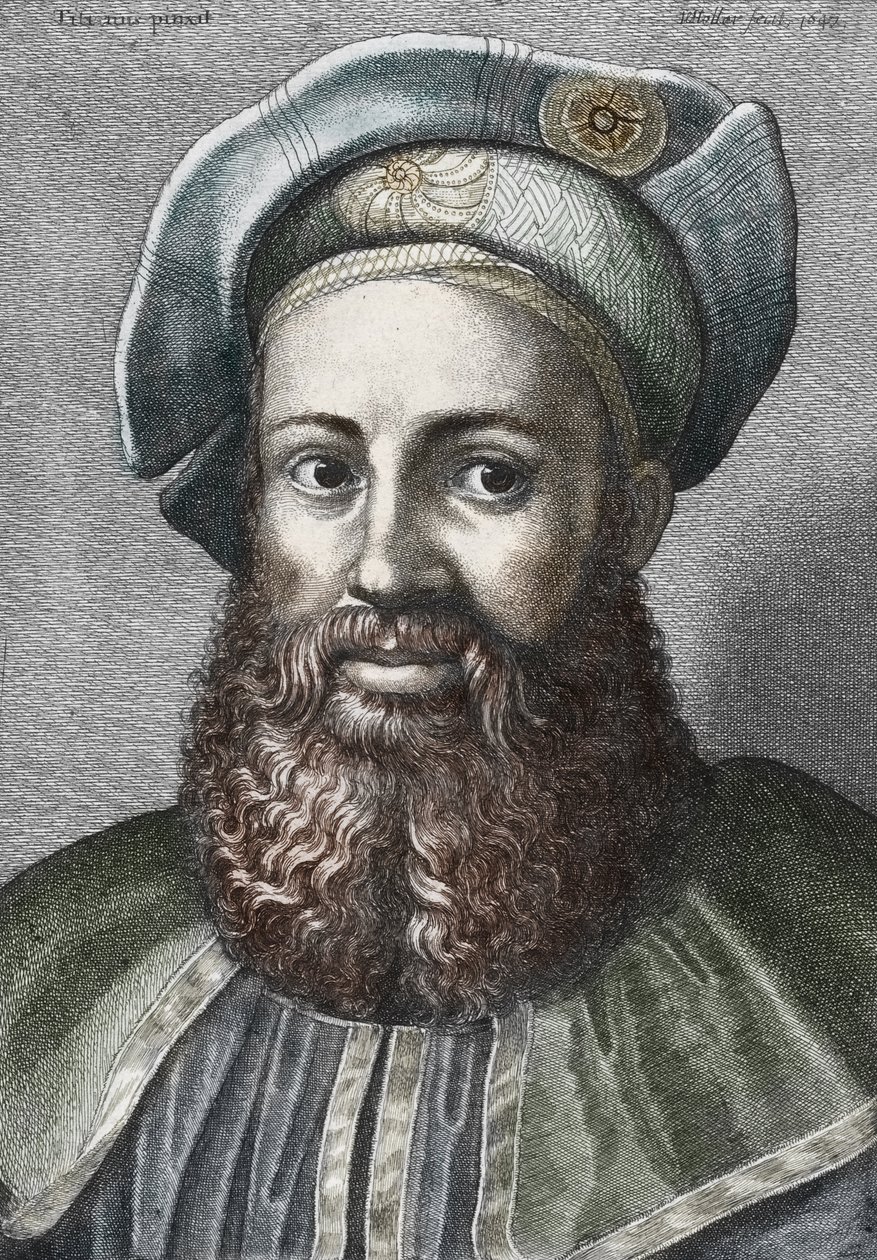 Pietro Aretinon (1492-1556) muotokuva (Aretin), italialainen runoilija (italialaisen runoilijan Pietro Aretinon muotokuva) Kaiverrus Yksityiskokoelma af Wenceslaus (after) Hollar