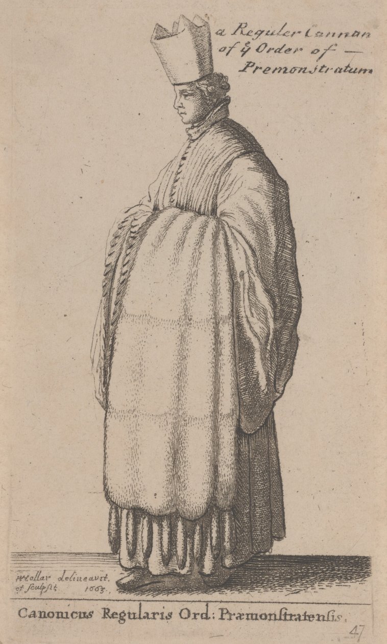 En regulær kanon af Ye Order of Premonstratus af Wenceslaus Hollar