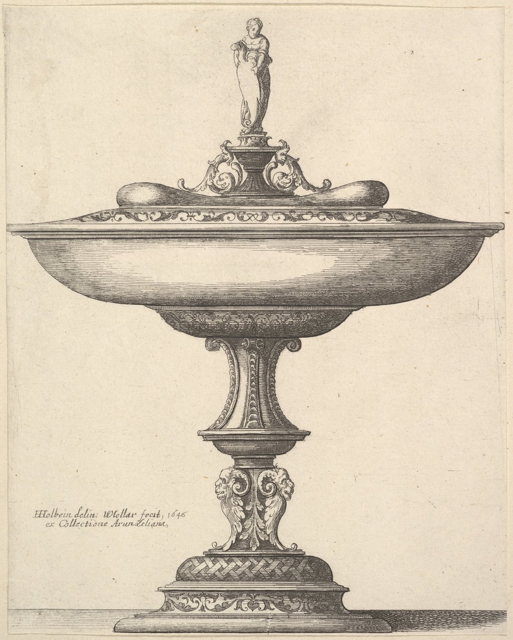A wide cup with ornamental stem, 1646. dani af Wenceslaus Hollar