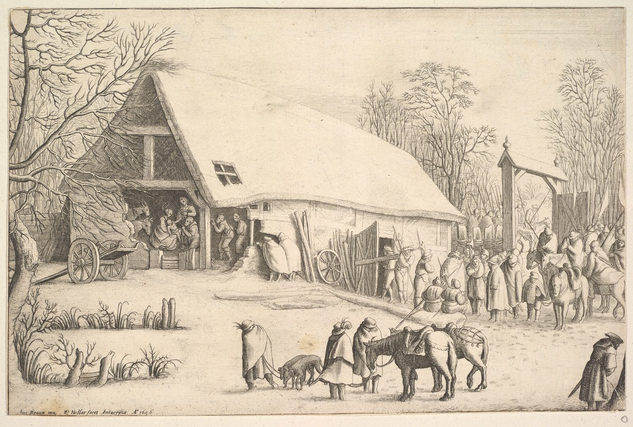 Tilbedelse af kongerne, efter Augustin Braun, 1646. af Wenceslaus Hollar