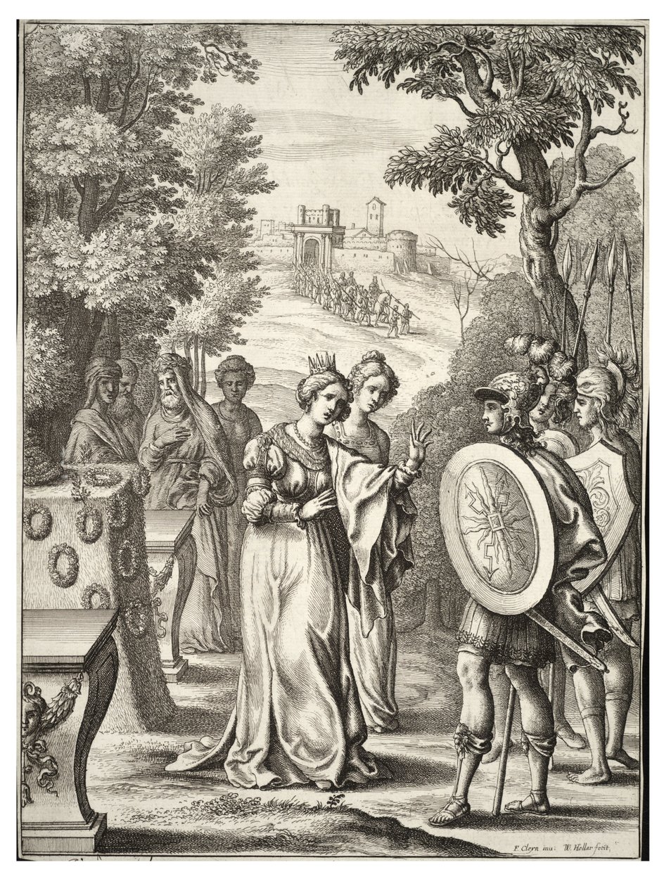 Aeneas møder Andromache af Wenceslaus Hollar