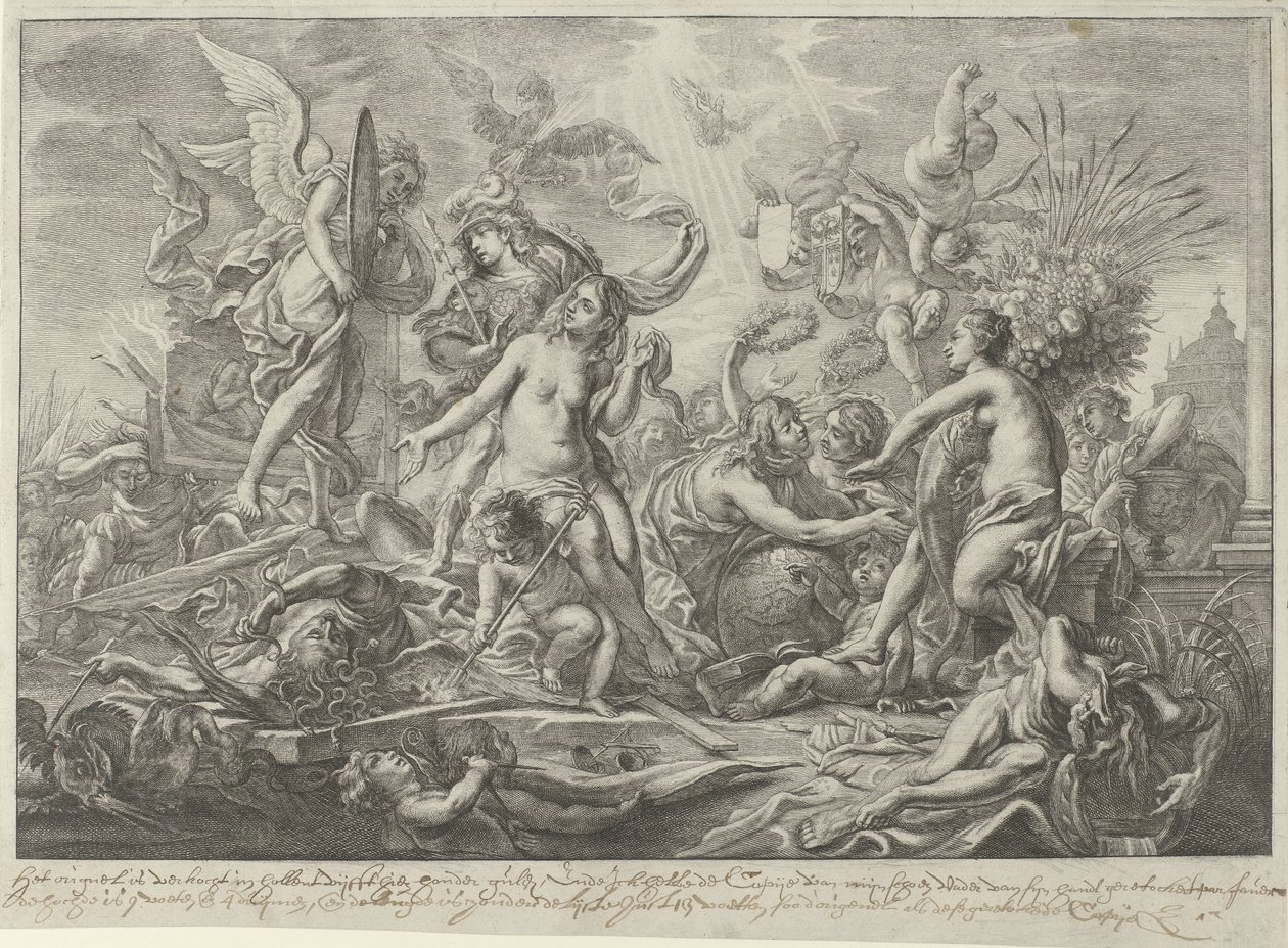 Allegori om freden i Westfalen, 1648 af Wenceslaus Hollar