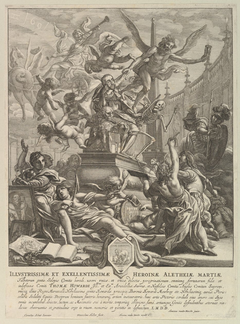Allegori om jarlen af Arundels død, ca. 1646. af Wenceslaus Hollar