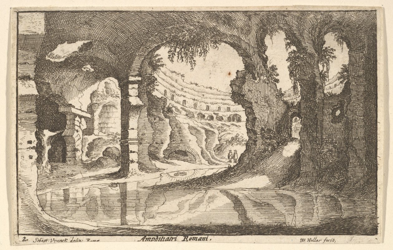 romersk amphitiatri, ca. 1650. af Wenceslaus Hollar