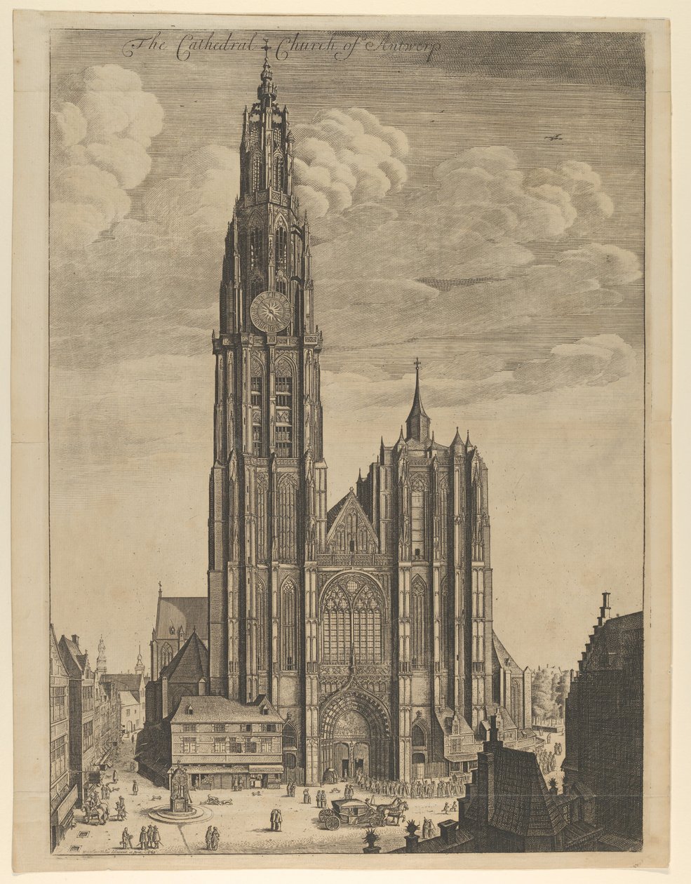 Antwerp Cathedral Prospectus Tvrris Ecclesiae Cathedralis, 1649., 1649. af Wenceslaus Hollar