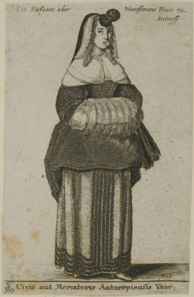 Antwerpens kone af Wenceslaus Hollar