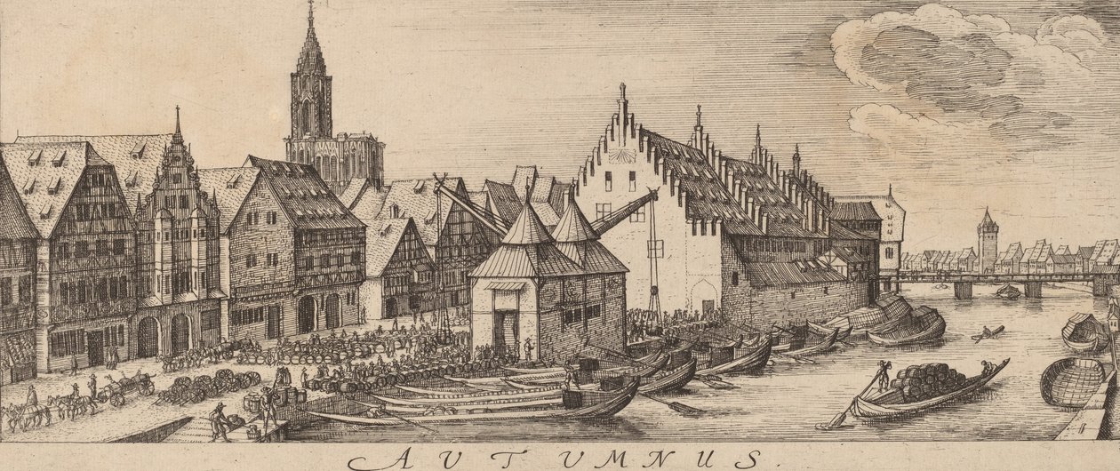 Efterår: Vinmarkedet, ca. 16281629. af Wenceslaus Hollar