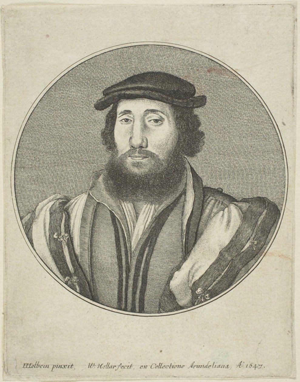 Skægget mand af Wenceslaus Hollar