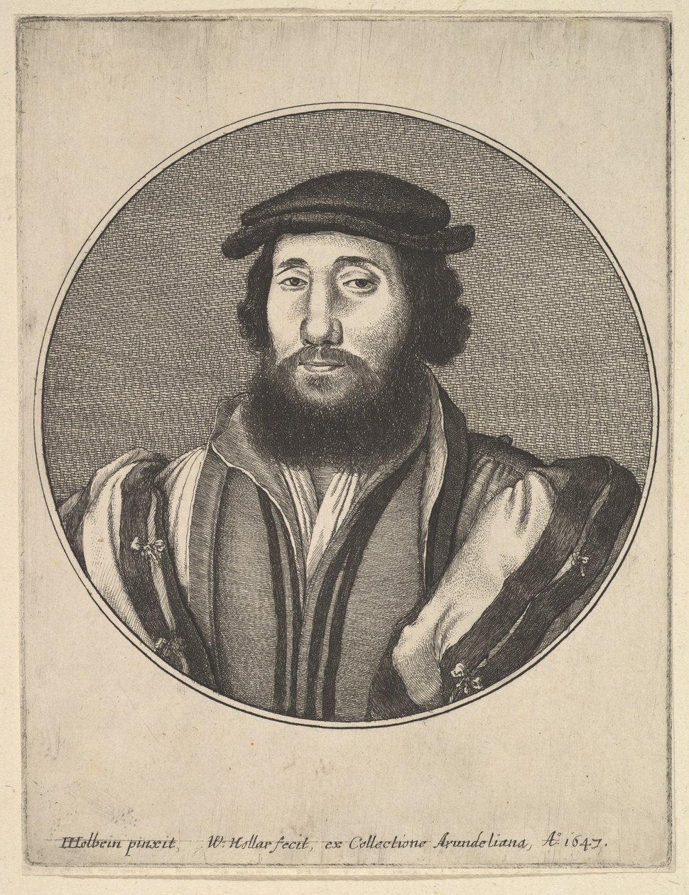 skægget mand, 1647. af Wenceslaus Hollar