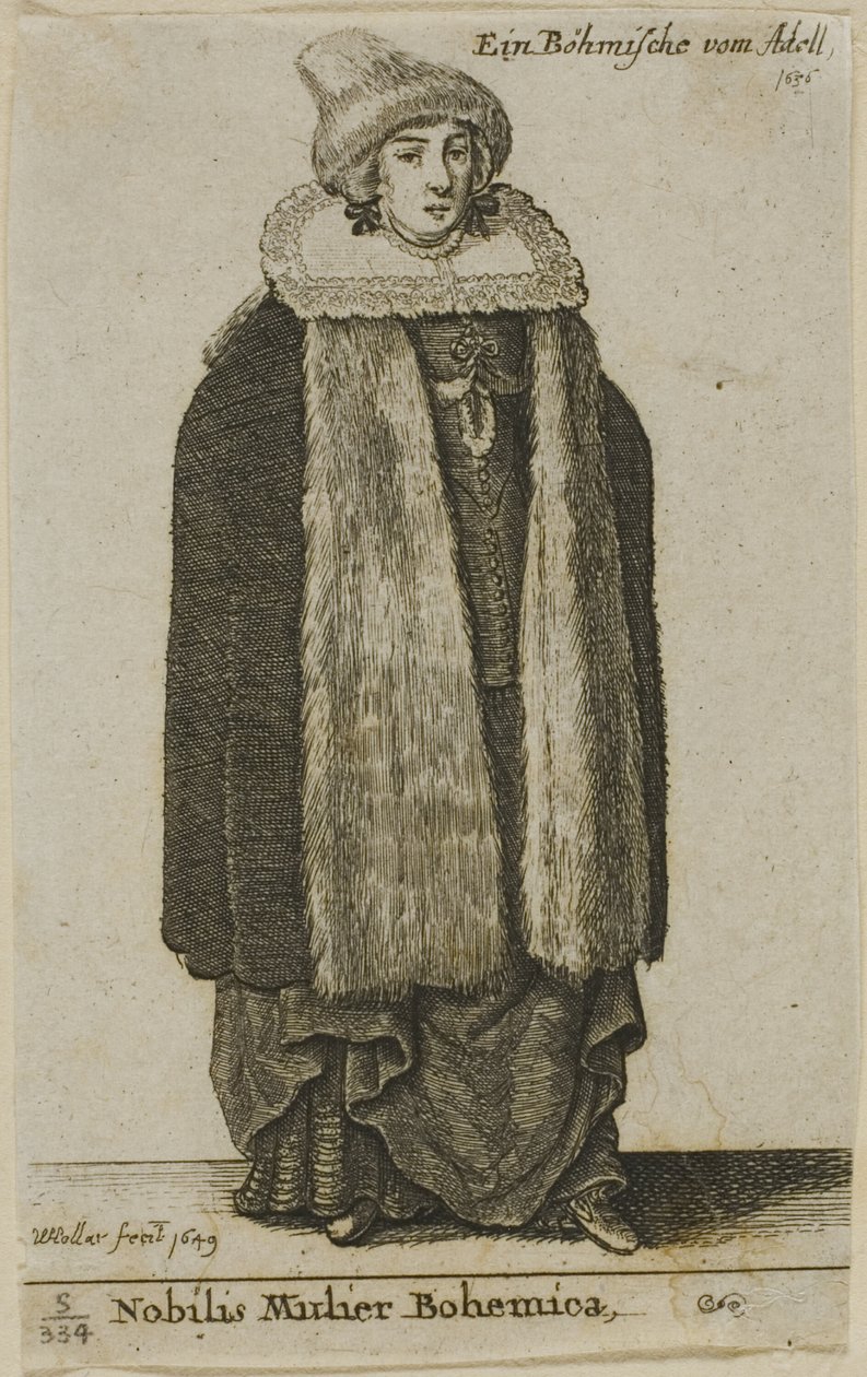 Bohemisk adelskvinde af Wenceslaus Hollar