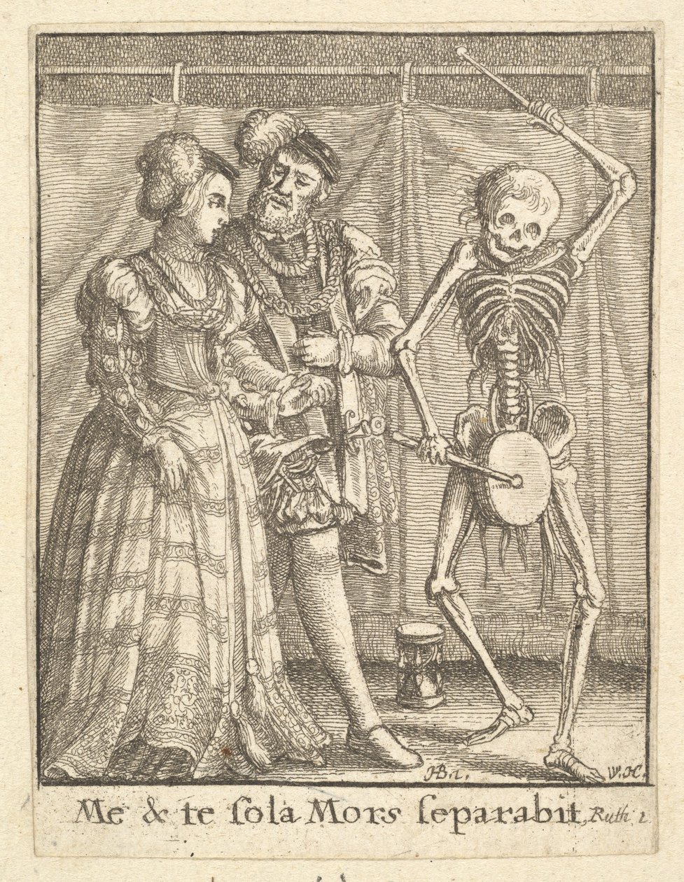 Brudepar, fra Dødedansen, 1651. af Wenceslaus Hollar