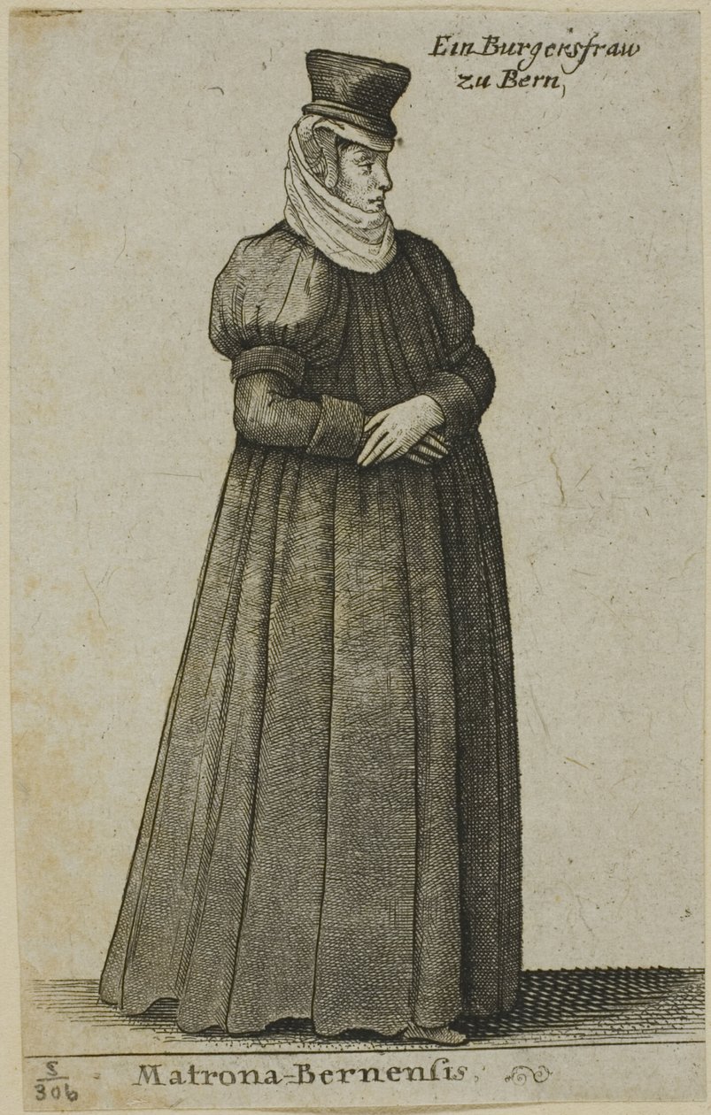 Borgers kone fra Bern af Wenceslaus Hollar