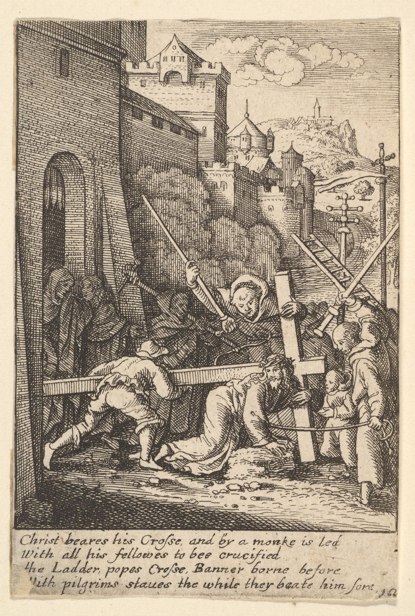 Bærer korset, 1625-77. af Wenceslaus Hollar