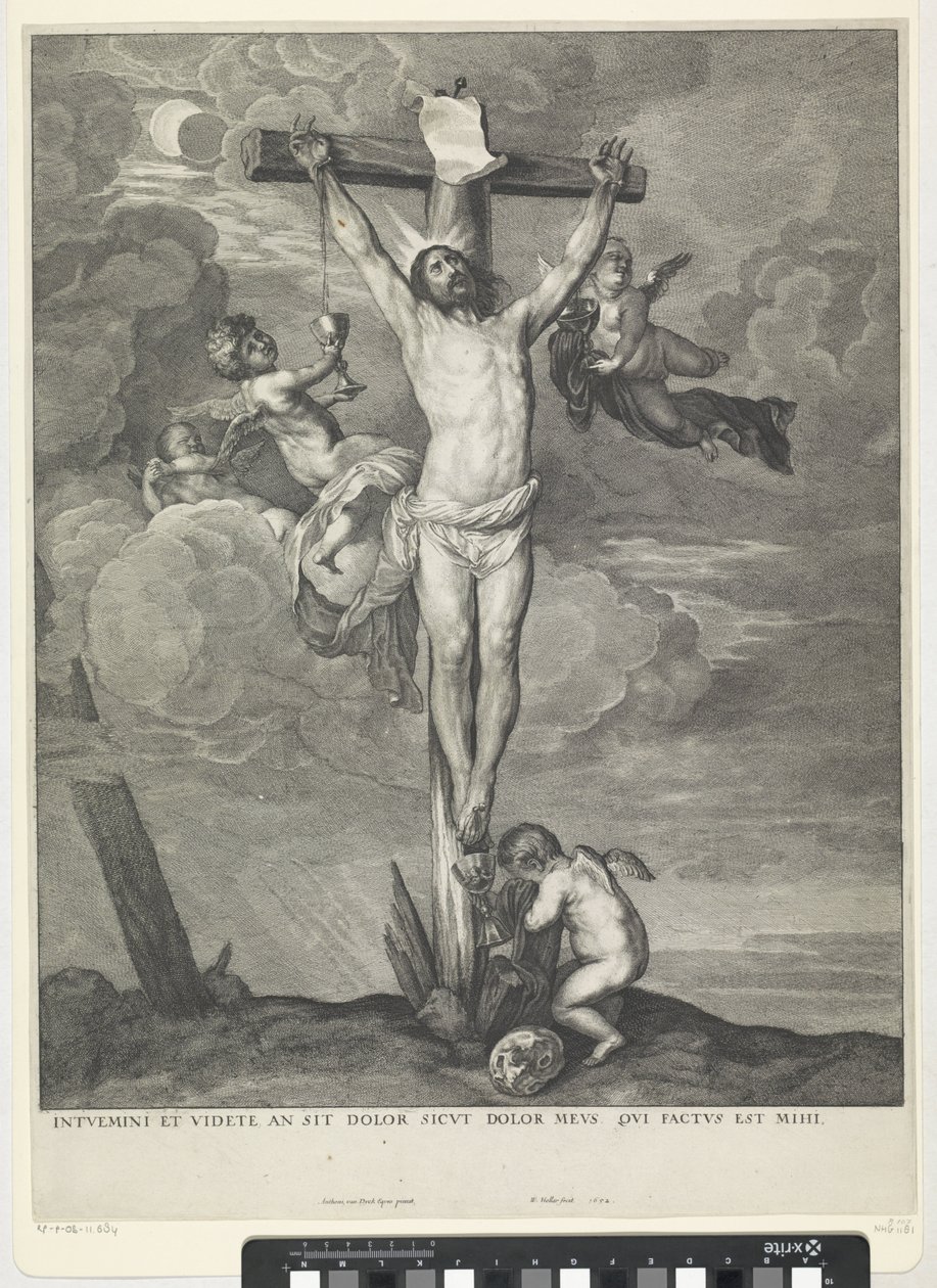 Kristus på korset med engle af Wenceslaus Hollar