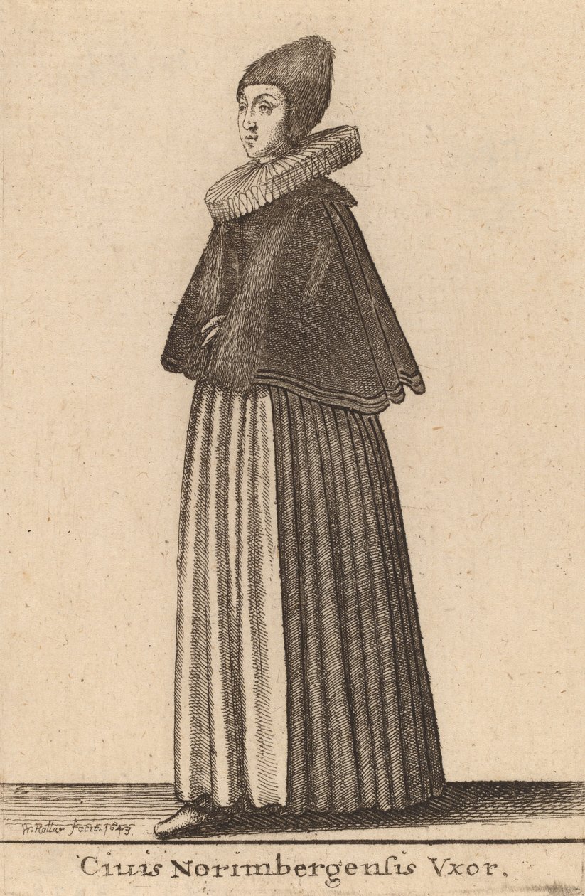 Ciuis Nurembergensis Vxor, 1643. af Wenceslaus Hollar