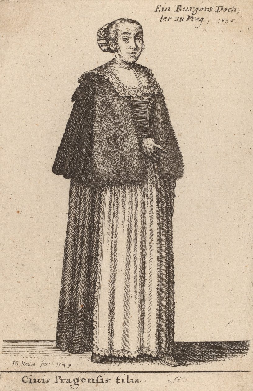 Datter af en borger i Prag, 1643. af Wenceslaus Hollar