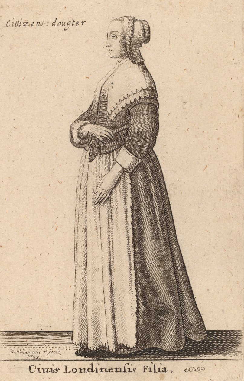 Citizen Daughter of London, 1643. af Wenceslaus Hollar