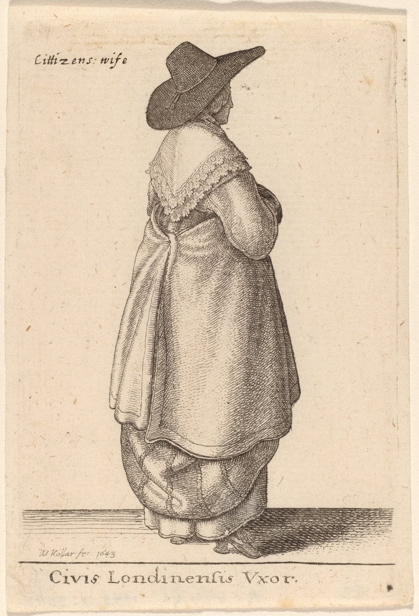 Borger i London Vxor af Wenceslaus Hollar