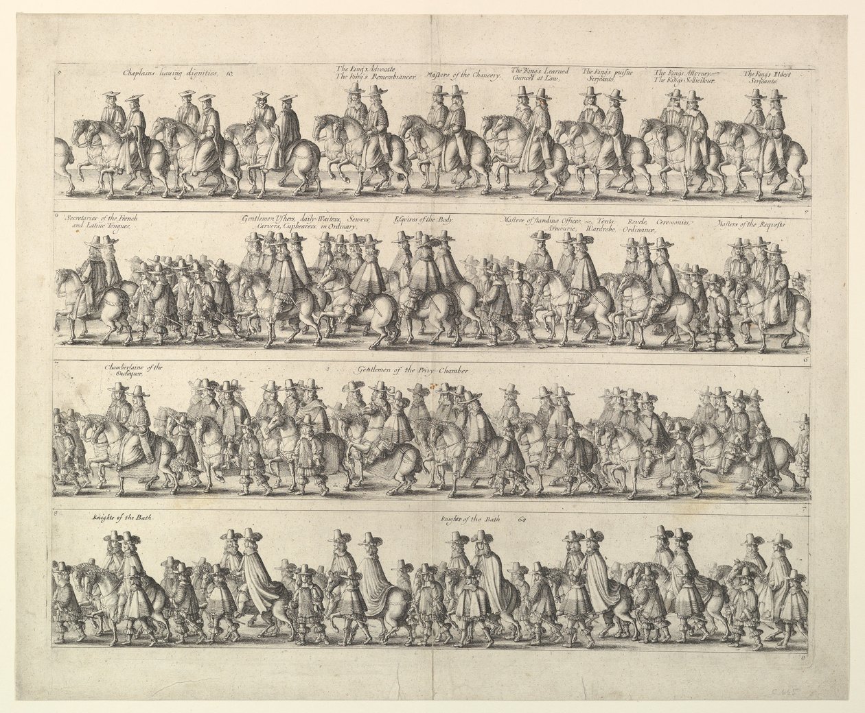Kroningsprocession af Charles II gennem London, 1662. af Wenceslaus Hollar