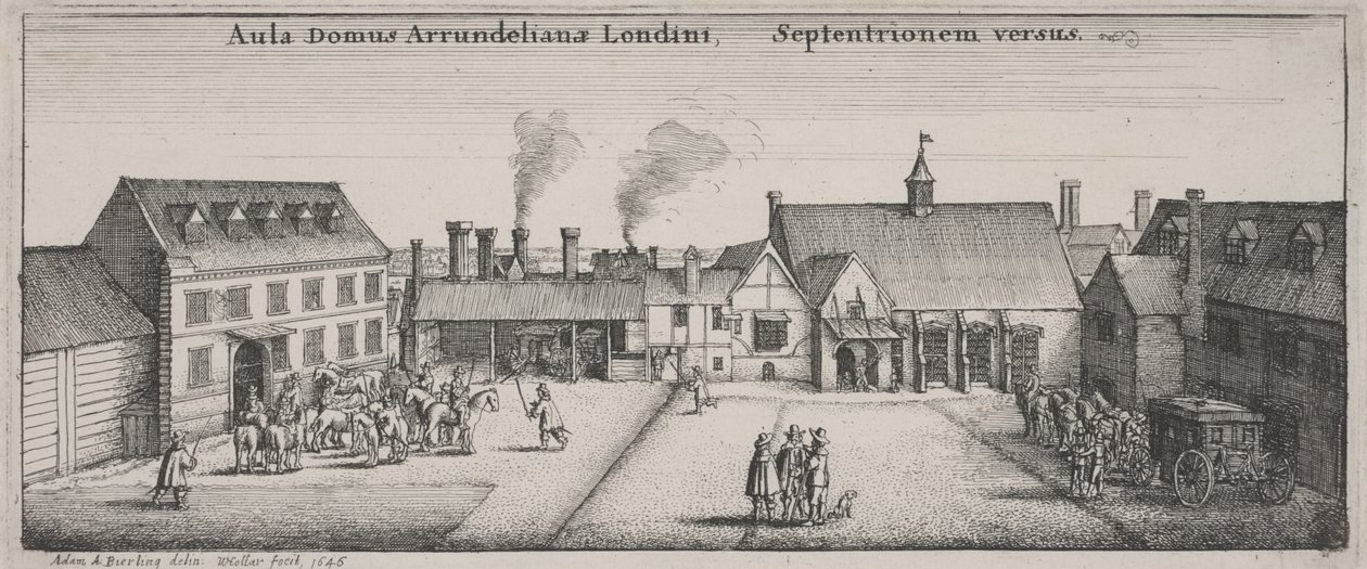 Gården til Arundel House fra nord af Wenceslaus Hollar