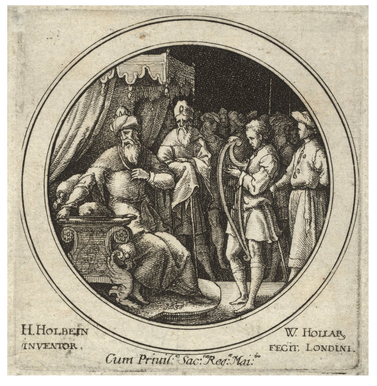 David foran Saul. Tilstand 2 af Wenceslaus Hollar