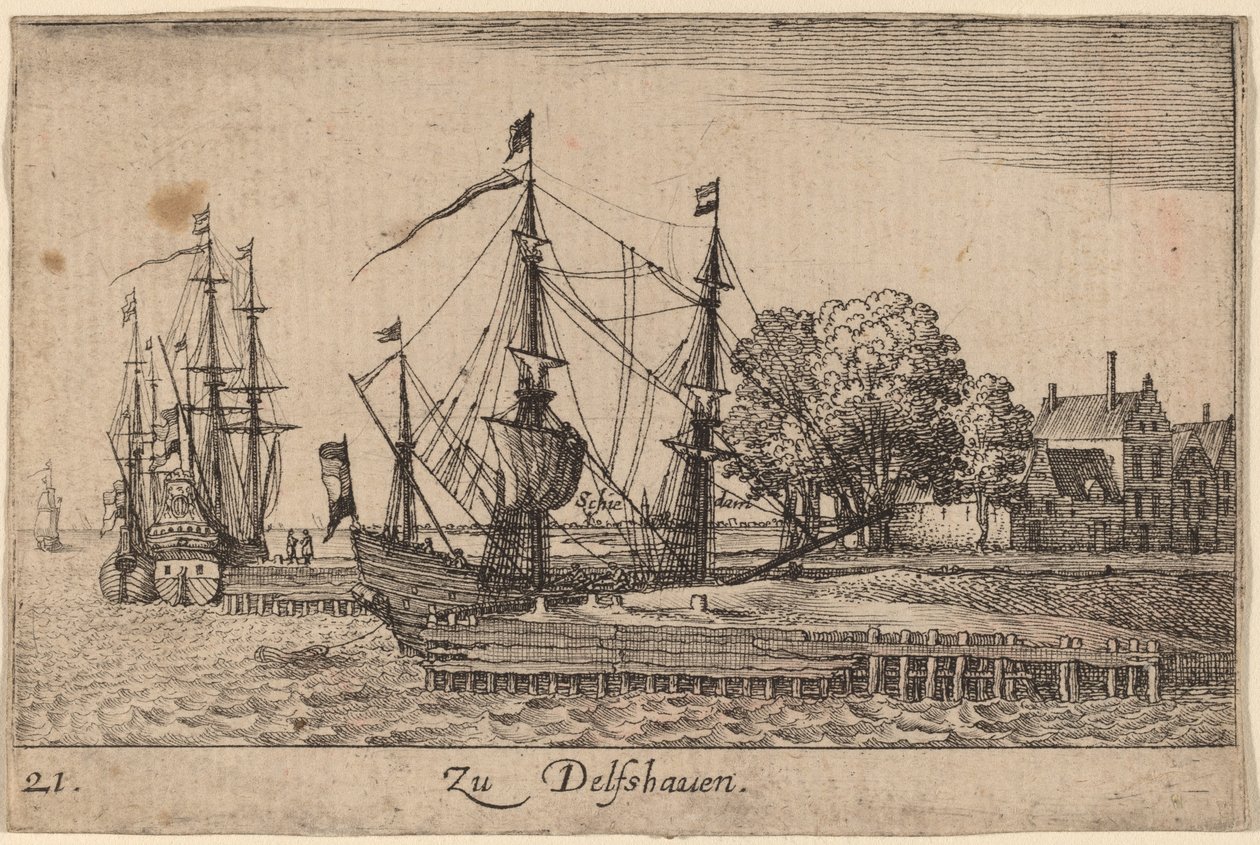 Delfshaven af Wenceslaus Hollar