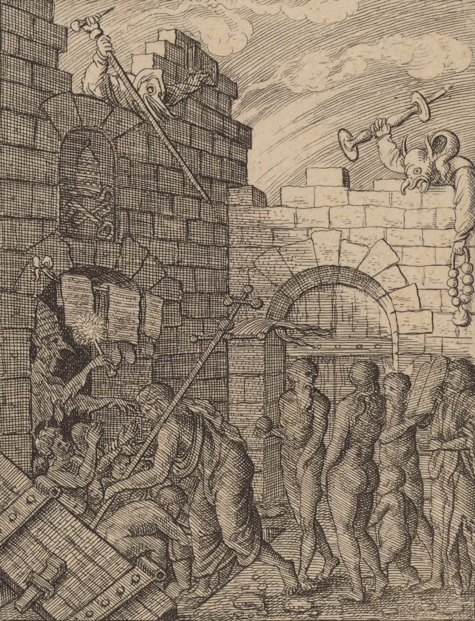 Nedstigning til helvede. af Wenceslaus Hollar
