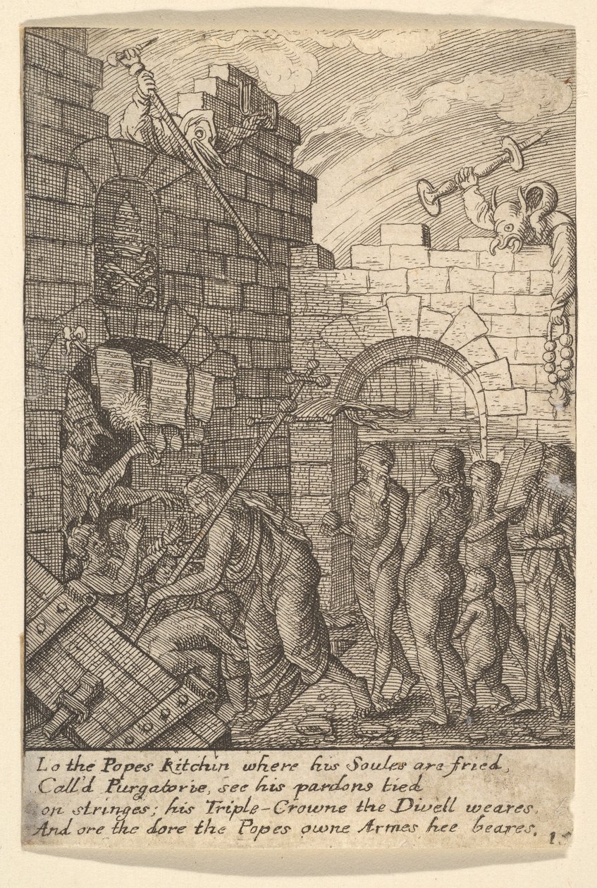 Nedstigning til helvede, 1625-77. af Wenceslaus Hollar