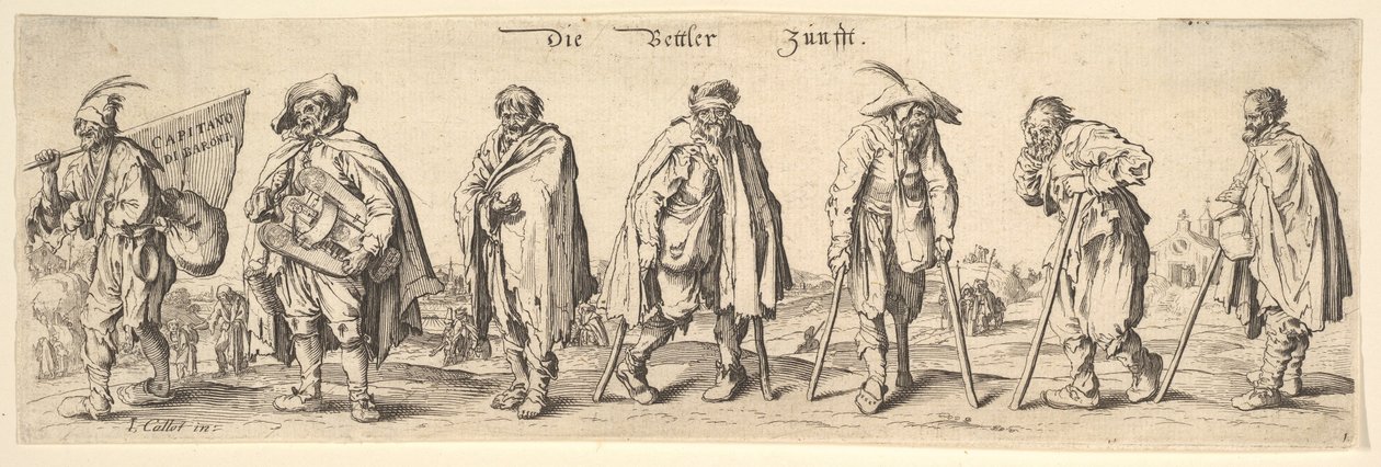 Tiggerlauget De syv tiggere, 1630. af Wenceslaus Hollar