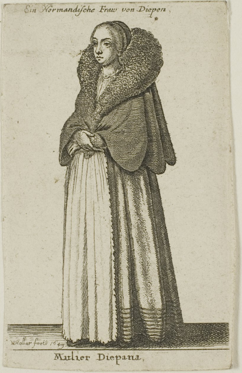 Dieppe kvinde af Wenceslaus Hollar