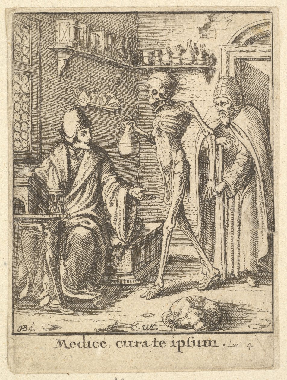 Doktor, fra Dødedansen, 1651. af Wenceslaus Hollar