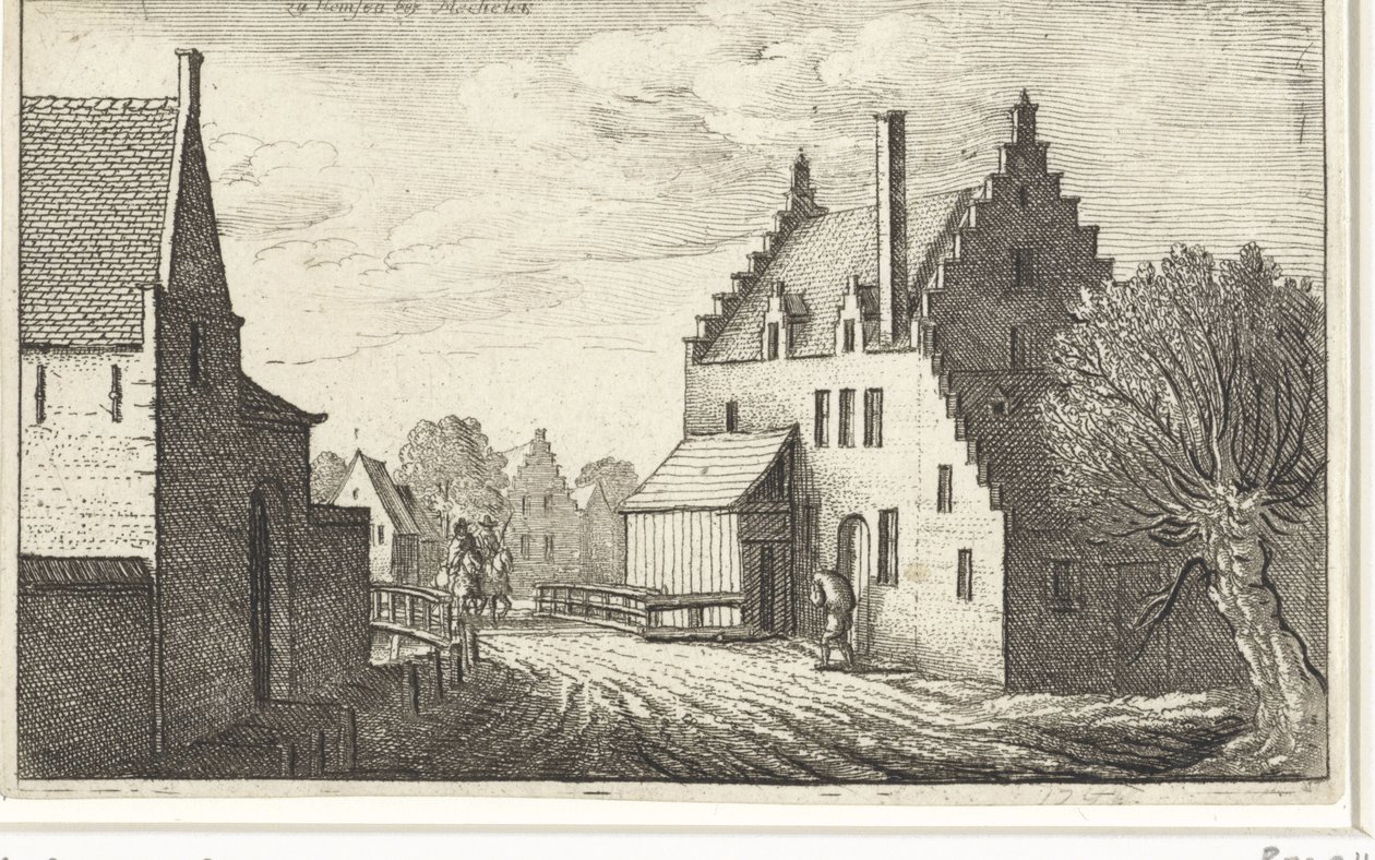 Landsbygade i Hemsen nær Mechelen Udsigt over europæiske byer (serietitel) af Wenceslaus Hollar
