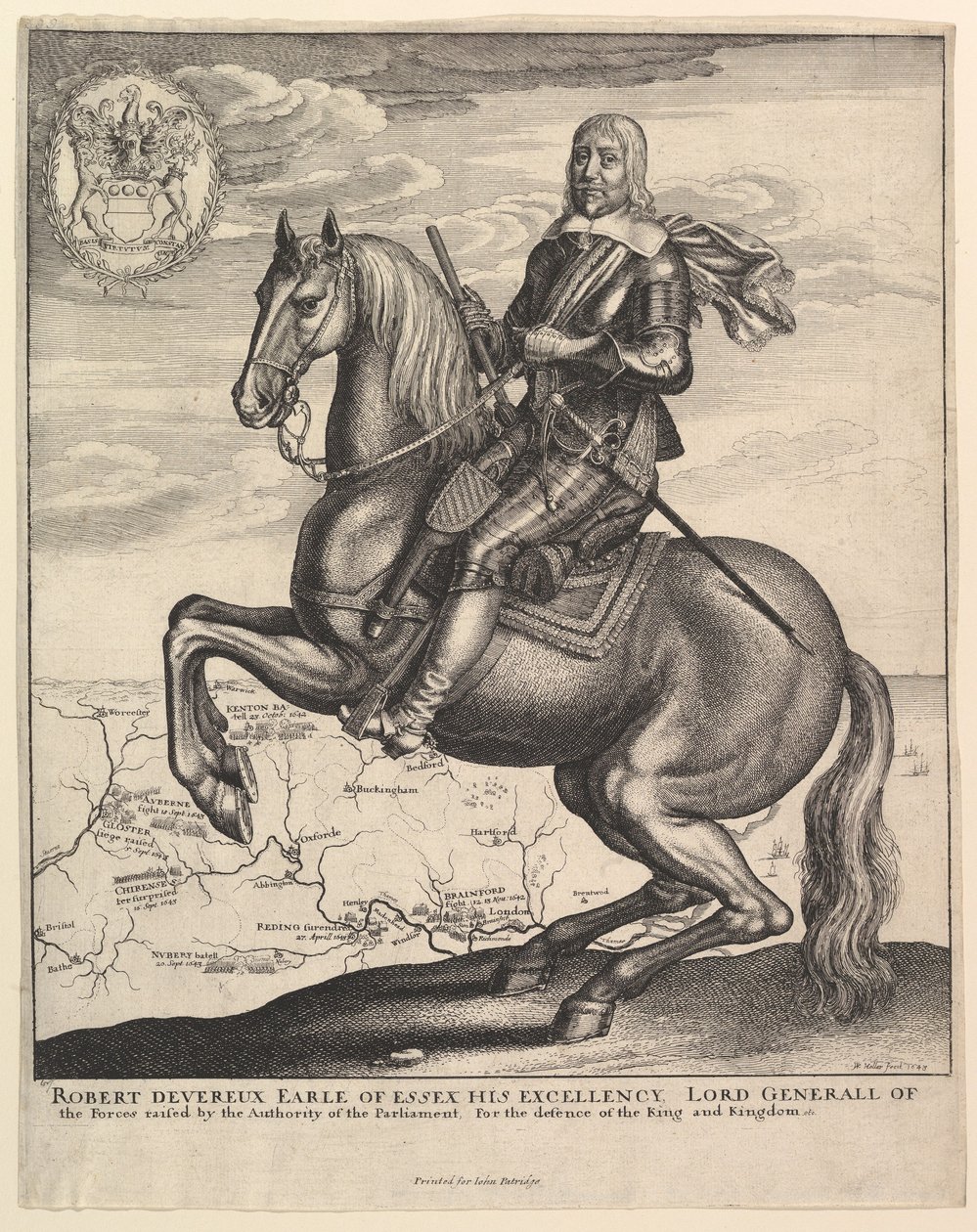 Jarl af Essex til hest, 1643. af Wenceslaus Hollar