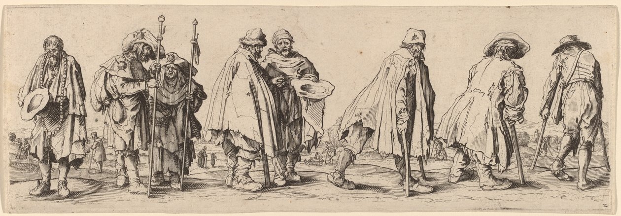 Otte tiggere. af Wenceslaus Hollar