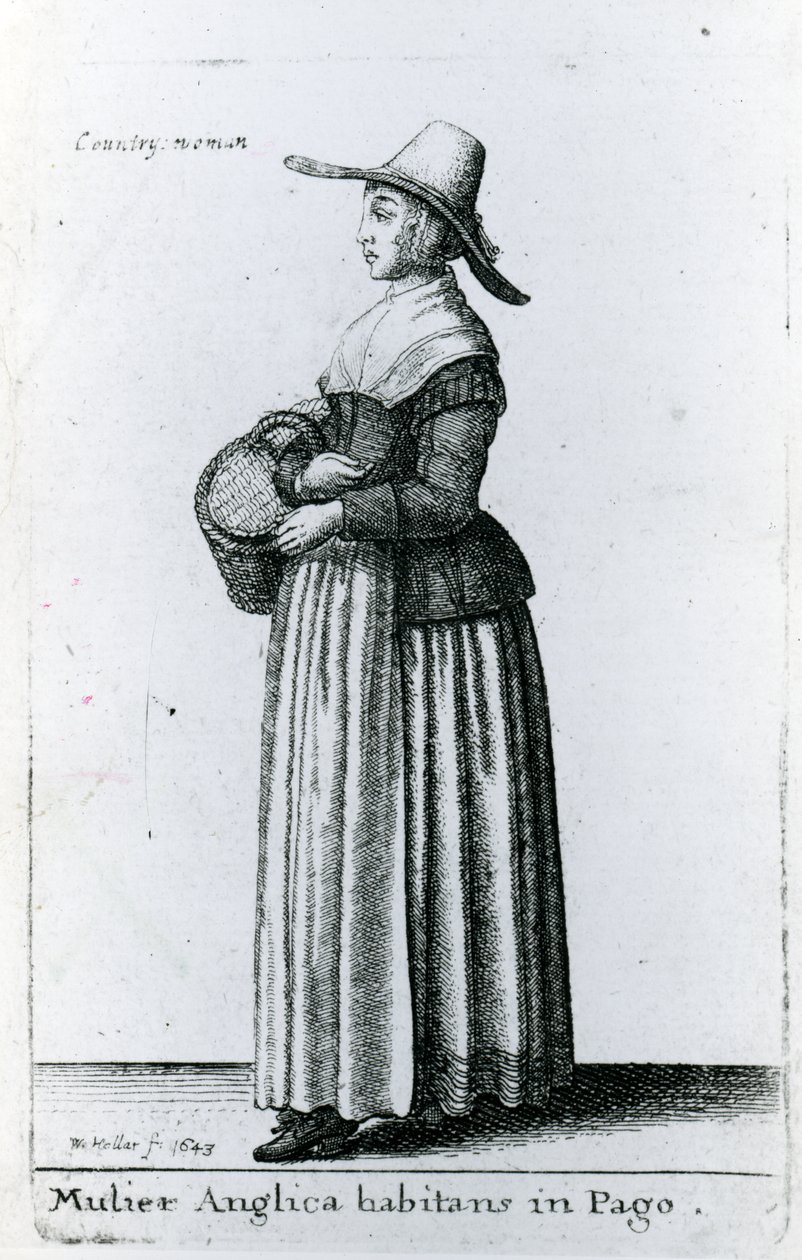 Engelsk landkvinde, 1643 af Wenceslaus Hollar