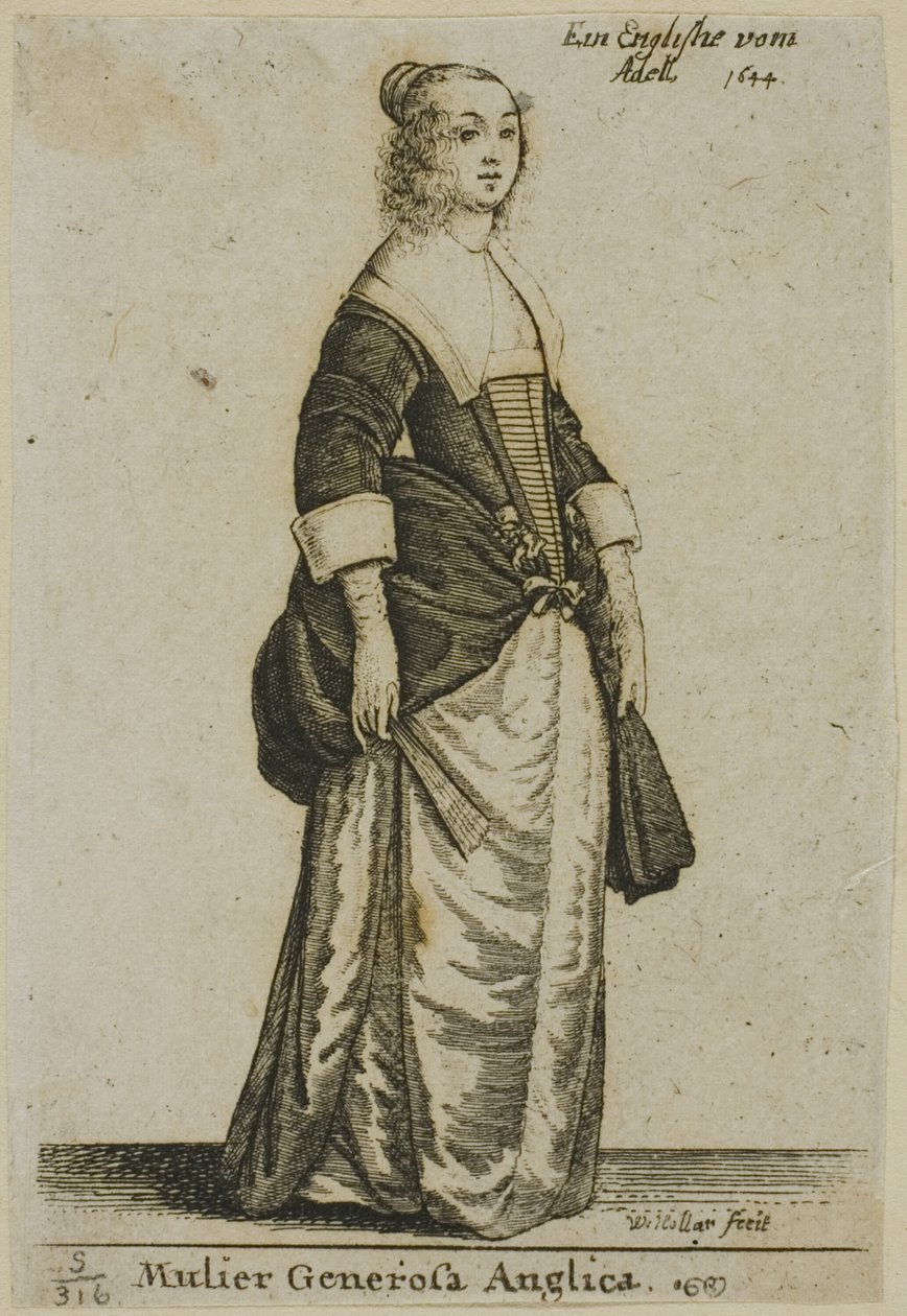Engelsk Gentlewoman af Wenceslaus Hollar