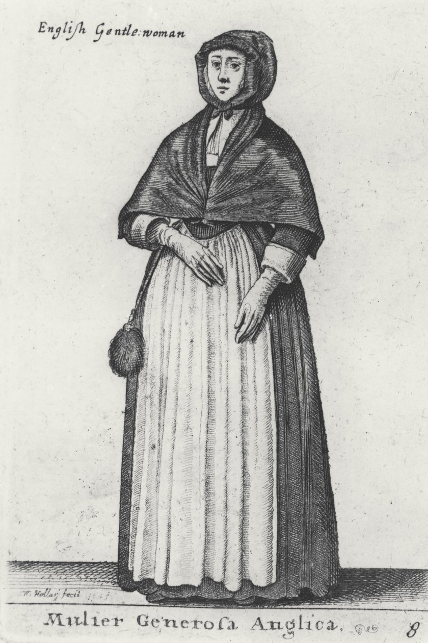 Engelsk Gentlewoman, 1643 af Wenceslaus Hollar