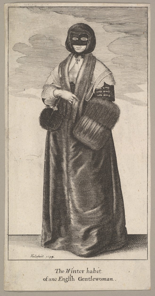 Engelsk dame i vinterkostume En engelsk gentlewomans vintervane, 1644. af Wenceslaus Hollar