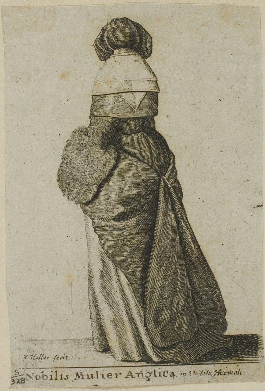 Engelsk Adelskvinde i Vintertøj af Wenceslaus Hollar