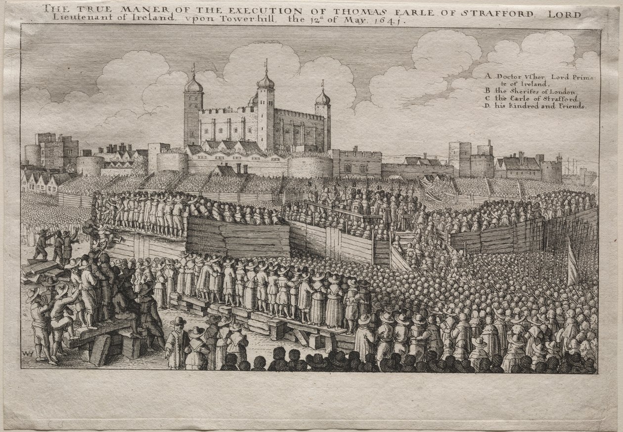 Henrettelse af jarlen af Strafford af Wenceslaus Hollar